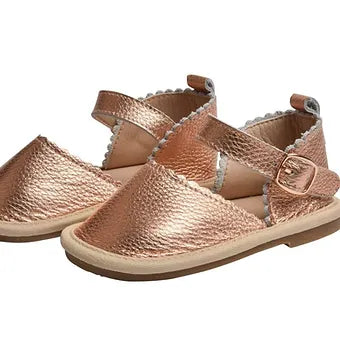 Metallic finish Sweetheart sandals with soft suede